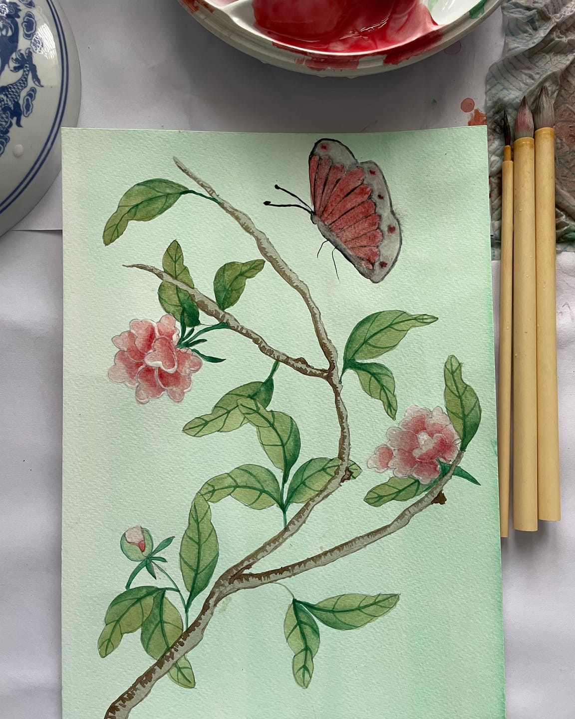 Customer photo review of How To Paint Chinoiserie Art Online Course