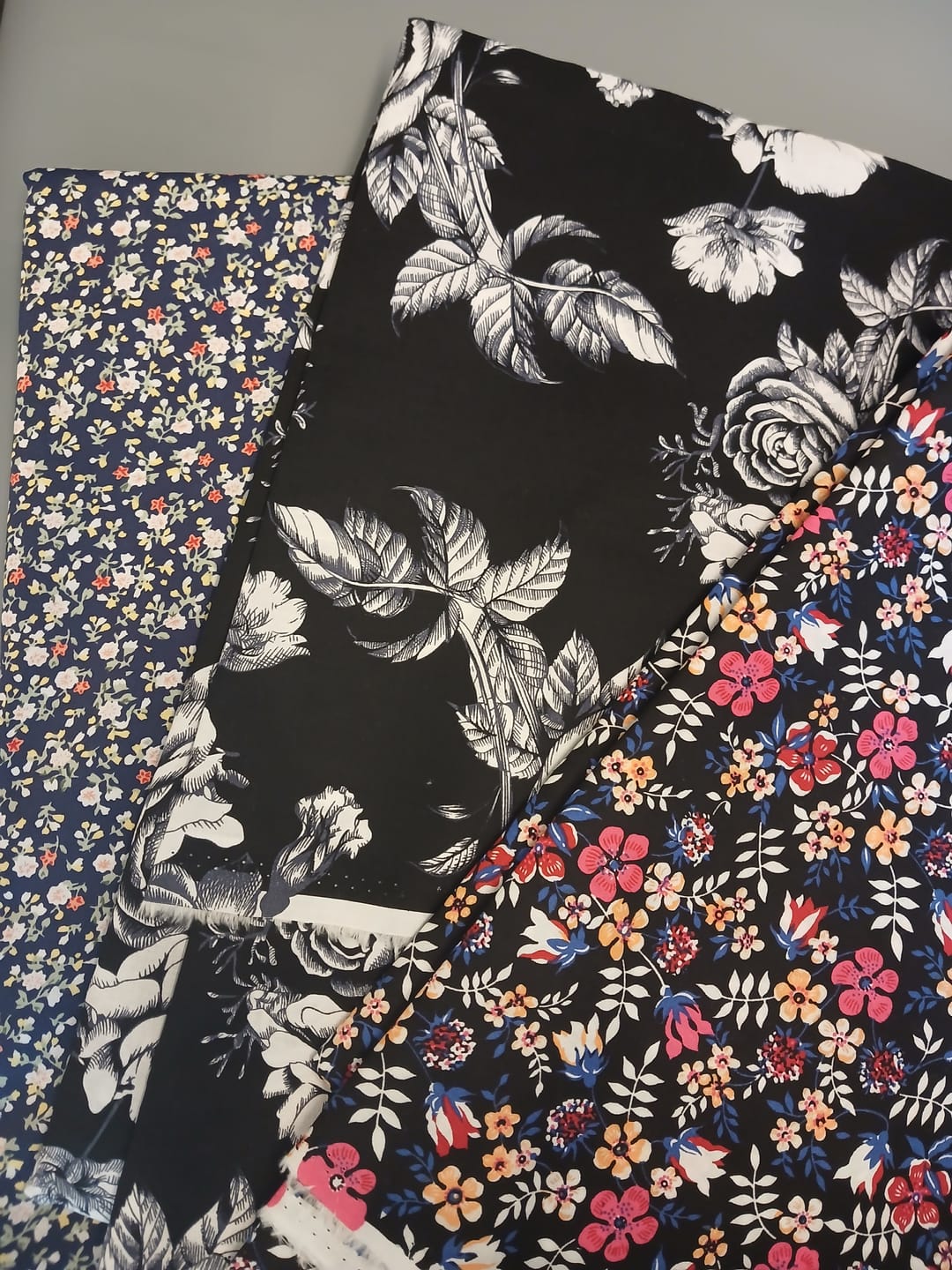 Customer photo review of Delicate Flowers and Leaves Cotton Poplin Fabric
