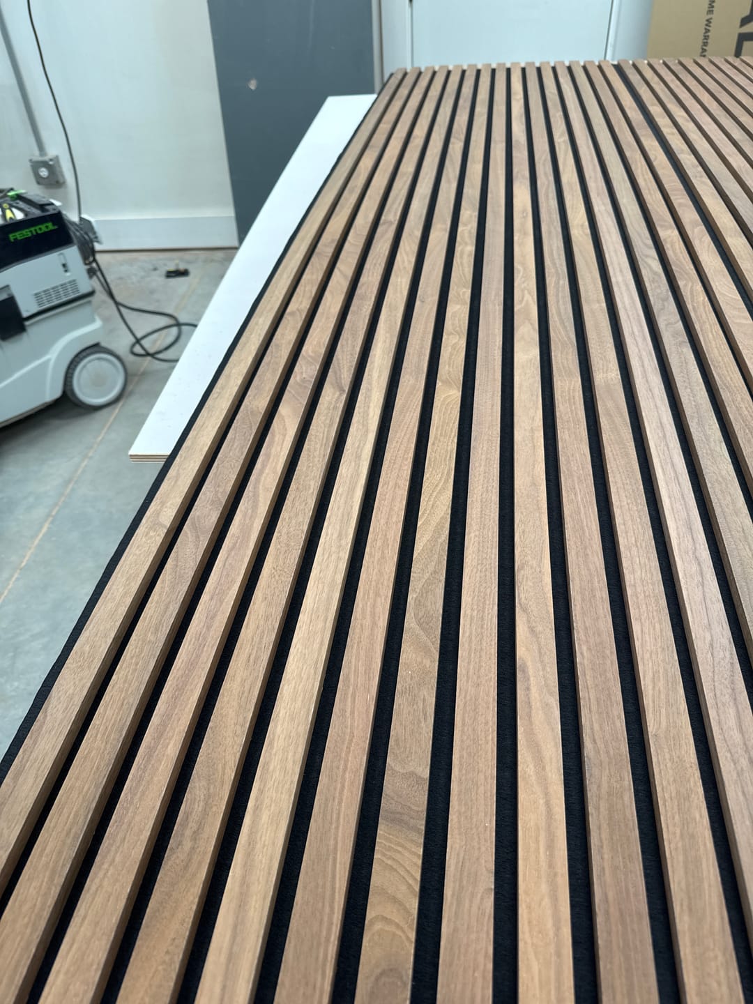 Customer photo review of Natural Walnut Acoustic Slat Panels 94.5" or 120"