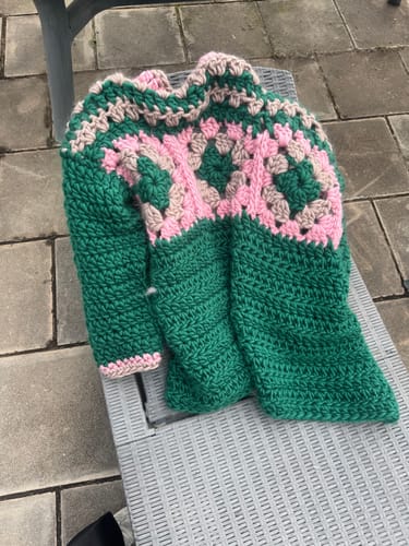 Customer photo review of CROCHET KIT FLORA COAT