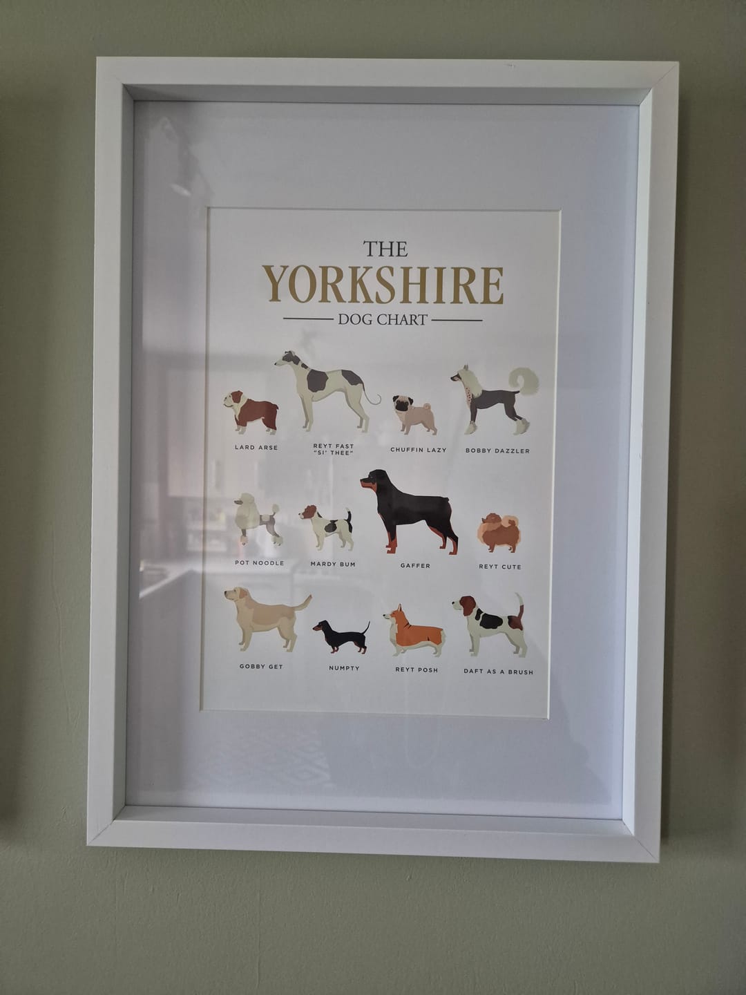 Customer photo review of Yorkshire Dog Chart - Print