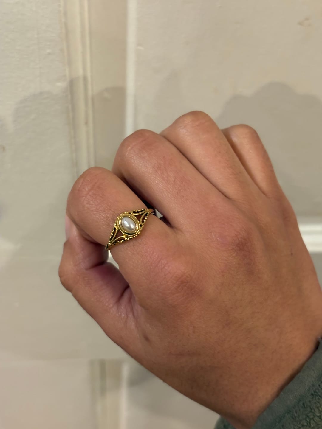 Customer photo review of Vintage Royal Pearl Ring
