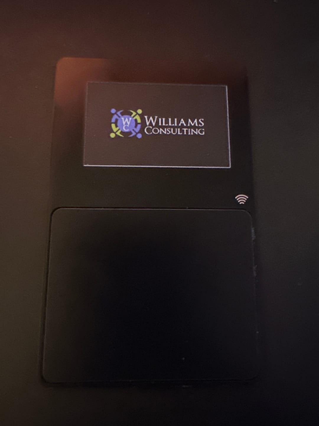 Customer photo review of Custom Metal NFC Business Card (Vertical Style)