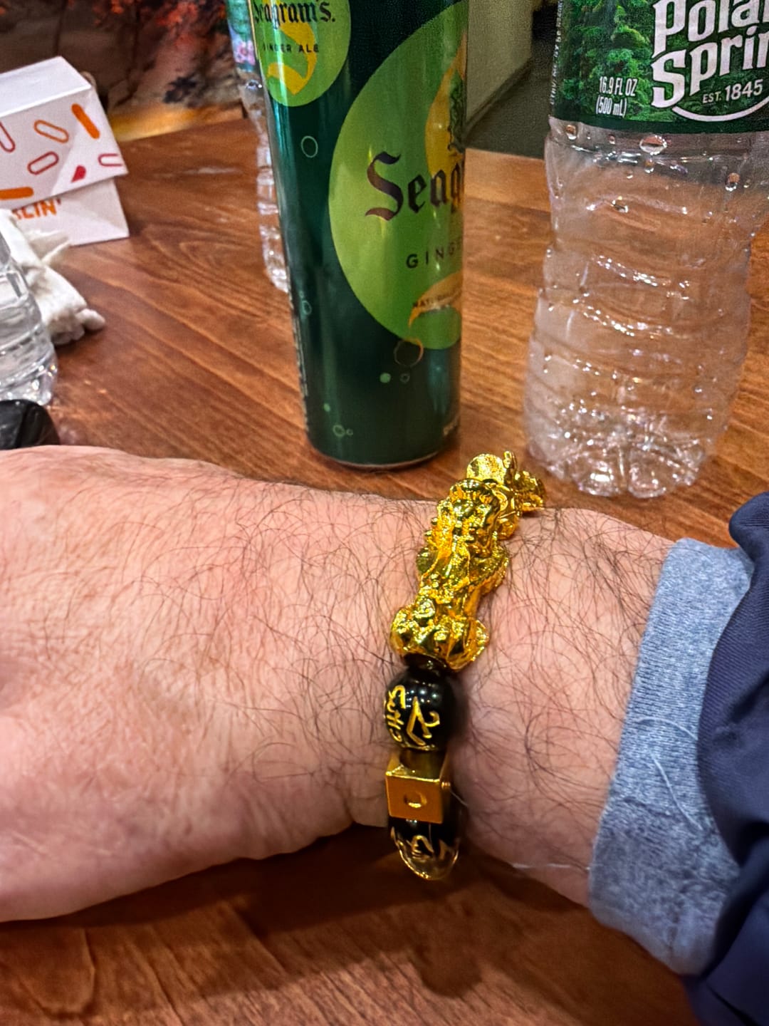 Customer photo review of Double Pixiu Black Obsidian Wealth Bracelet for Men – Feng Shui Money & Protection Good Luck Jewelry (10mm)