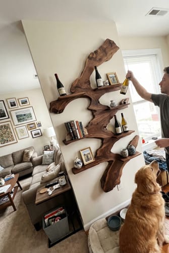 Customer photo review of Handcrafted Wine Stand For Kitchen Wine Bottle Rack