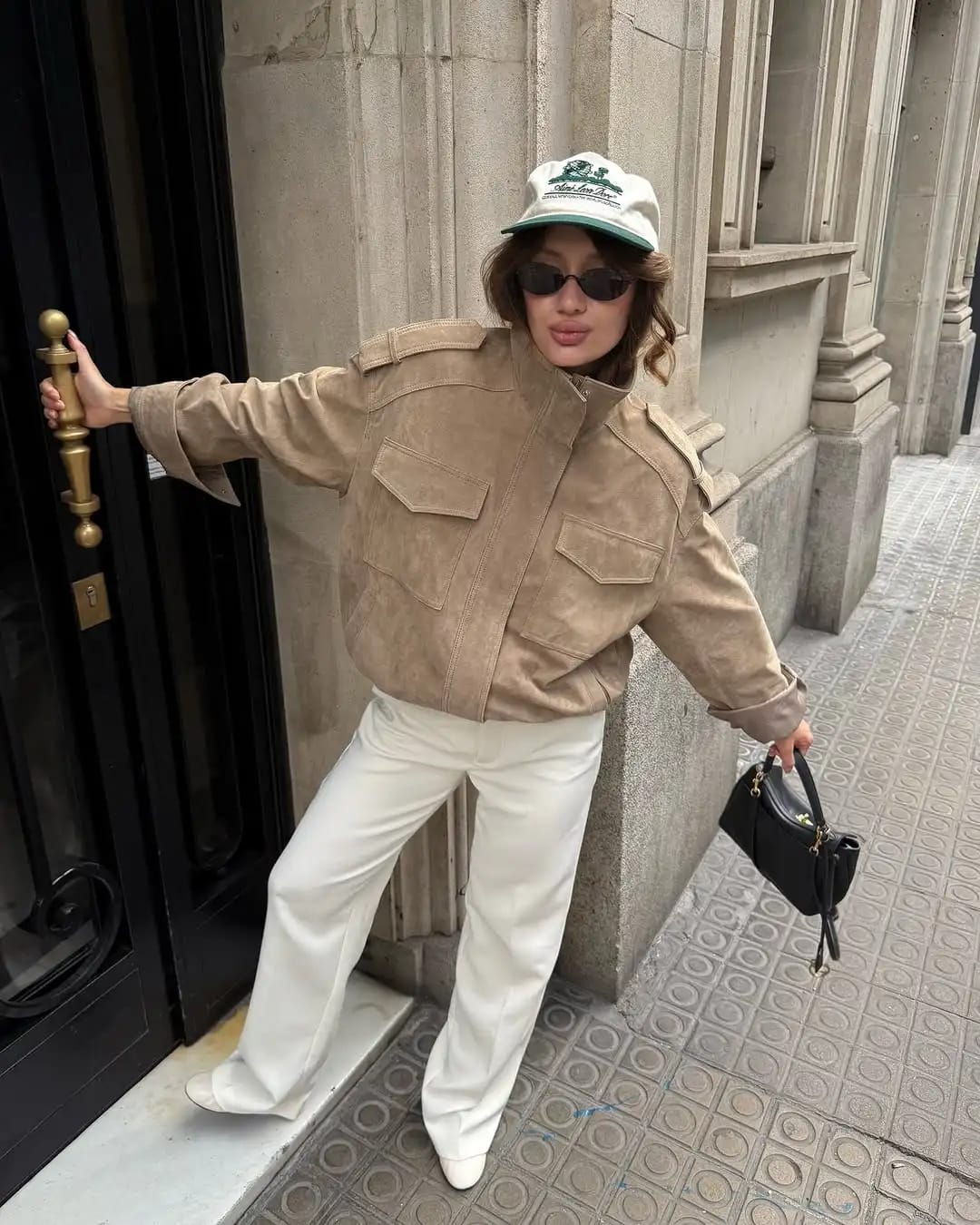 Customer photo review of Charice High-Neck Suede Jacket