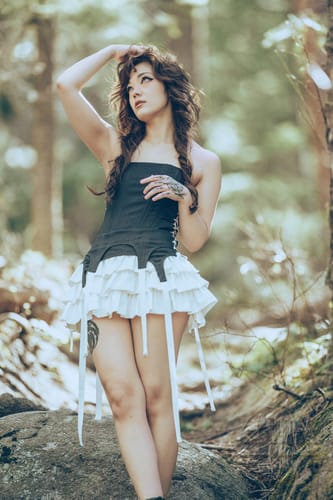 Customer photo review of WARDEN EDGE Corset Mini Dress with Plaid Layers