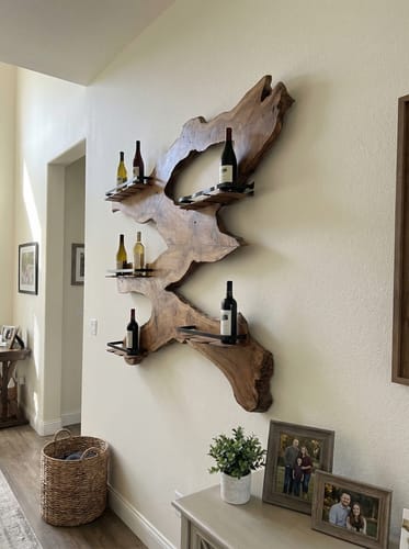 Customer photo review of Handcrafted Wine Holder For Kitchen Wine Wall Accent