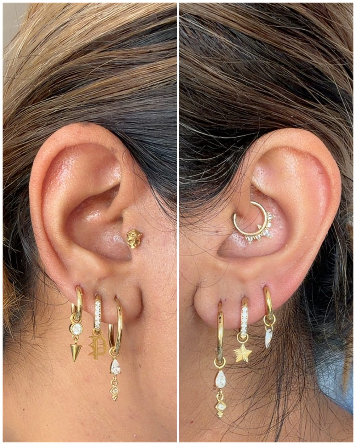 Customer photo review of My Huggies Hoop Earrings