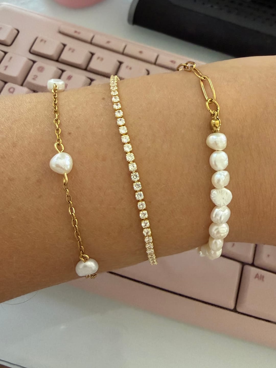 Customer photo review of Laney Pearl Bracelet (Bundle)