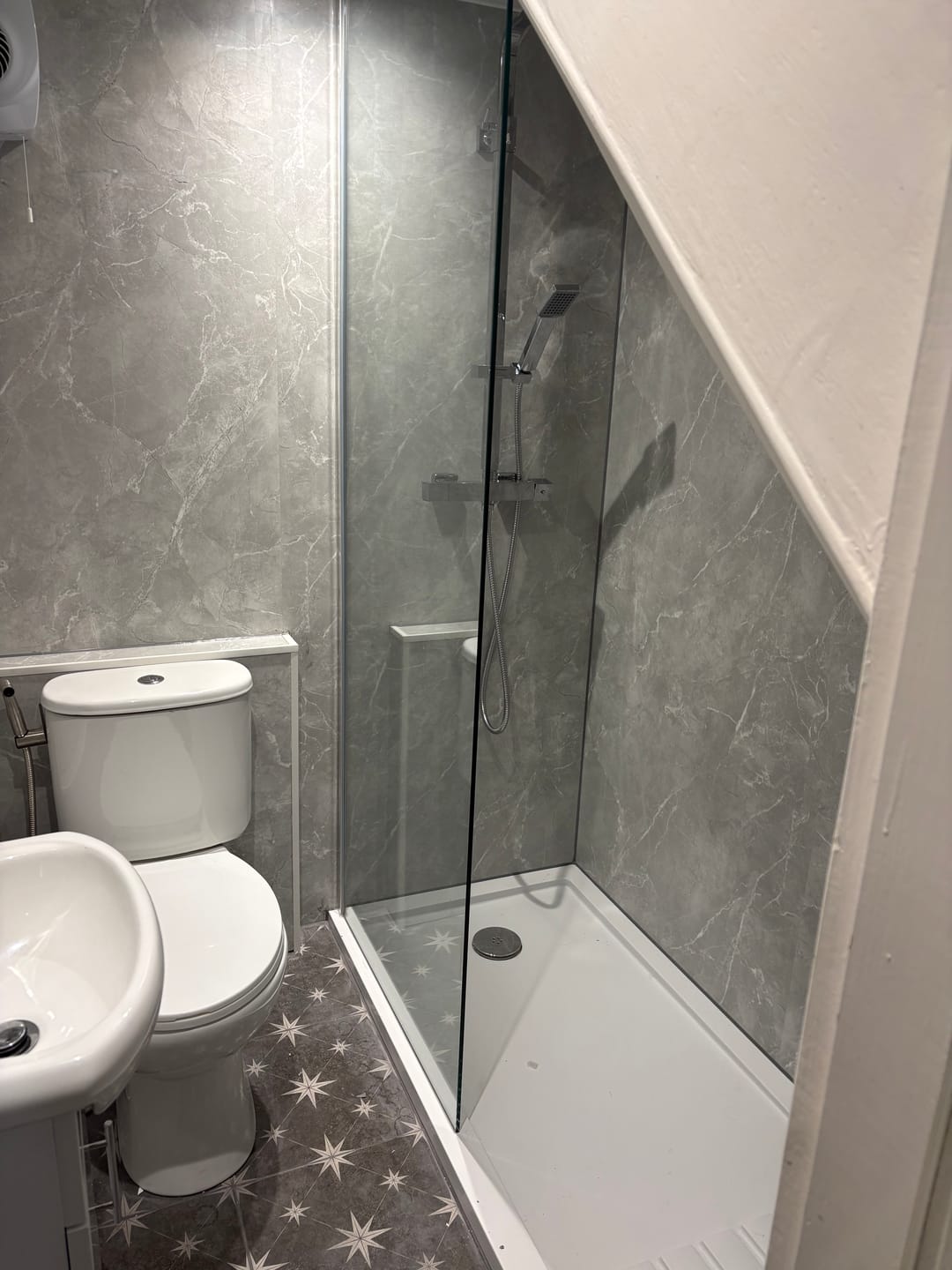 Customer photo review of 10mm Stone Grey Matt Shower Panel 1M x 2.4M