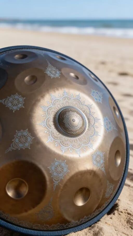 Customer photo review of Cosmos Handpan - Golden Mandarins 12 Notes in D Minor - Tambourine Gift Set