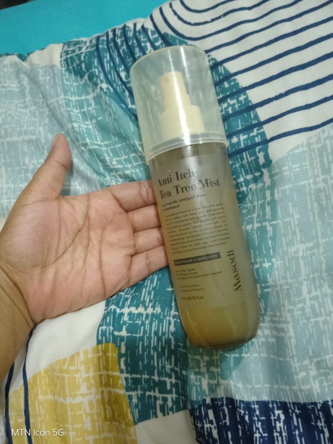 Customer photo review of Anti-Itch Tea Tree Hair & Scalp Mist 200ml