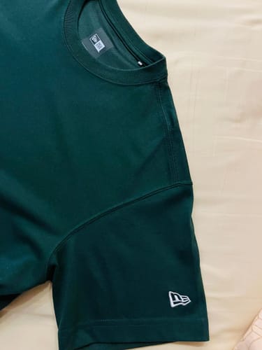 Customer photo review of Basic Cool Era Dark Green Short Sleeve T-Shirt