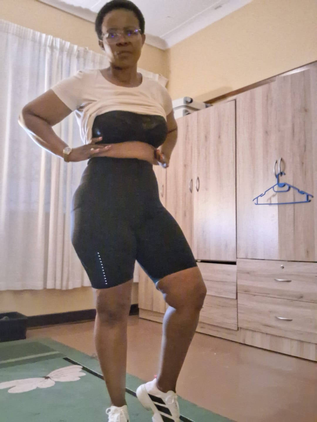 Customer photo review of 8-Inch High-Waist Running Shorts with Zip Pocket