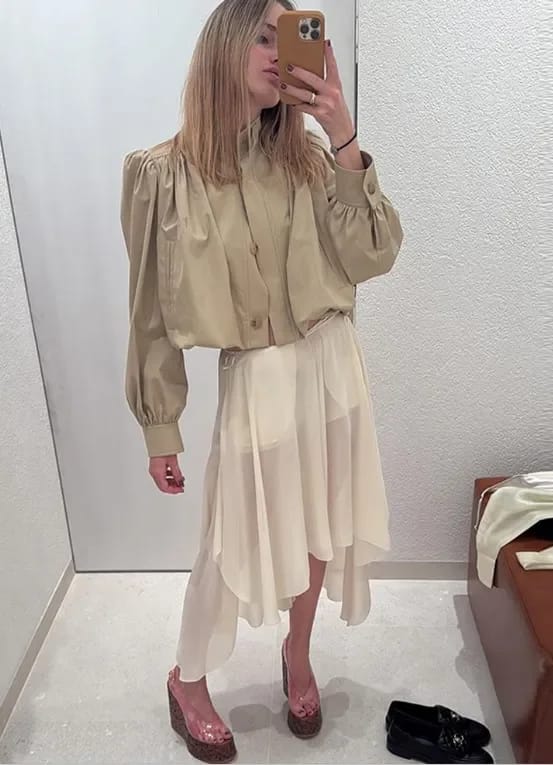 Customer photo review of Karina Cropped Pleated Jacket