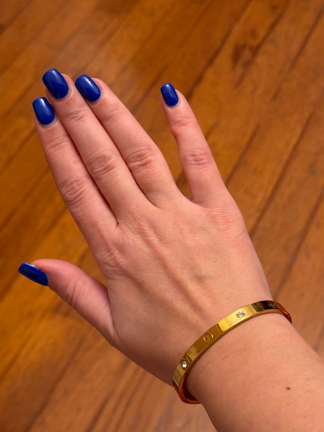 Customer photo review of Bracciale Rigido con Zirconi – Oro Giallo, Oro Rosa o Oro Bianco