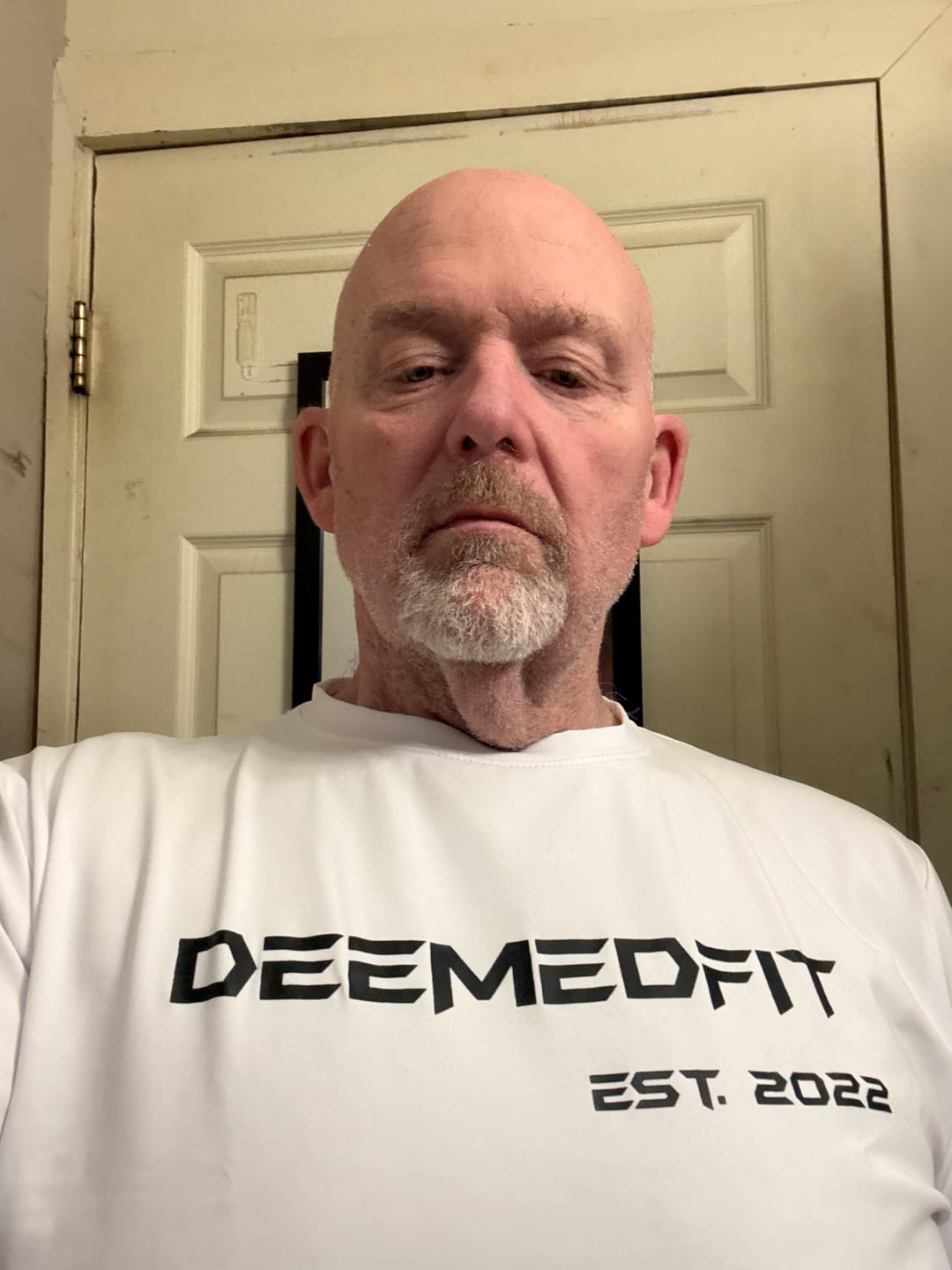 Customer photo review of Men’s Gym Tee “Compellence” - White