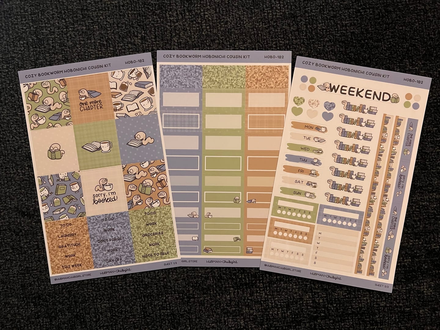 Customer photo review of Cozy Bookworm Theme Hobonichi Cousin Weekly Kit (Set of 3)