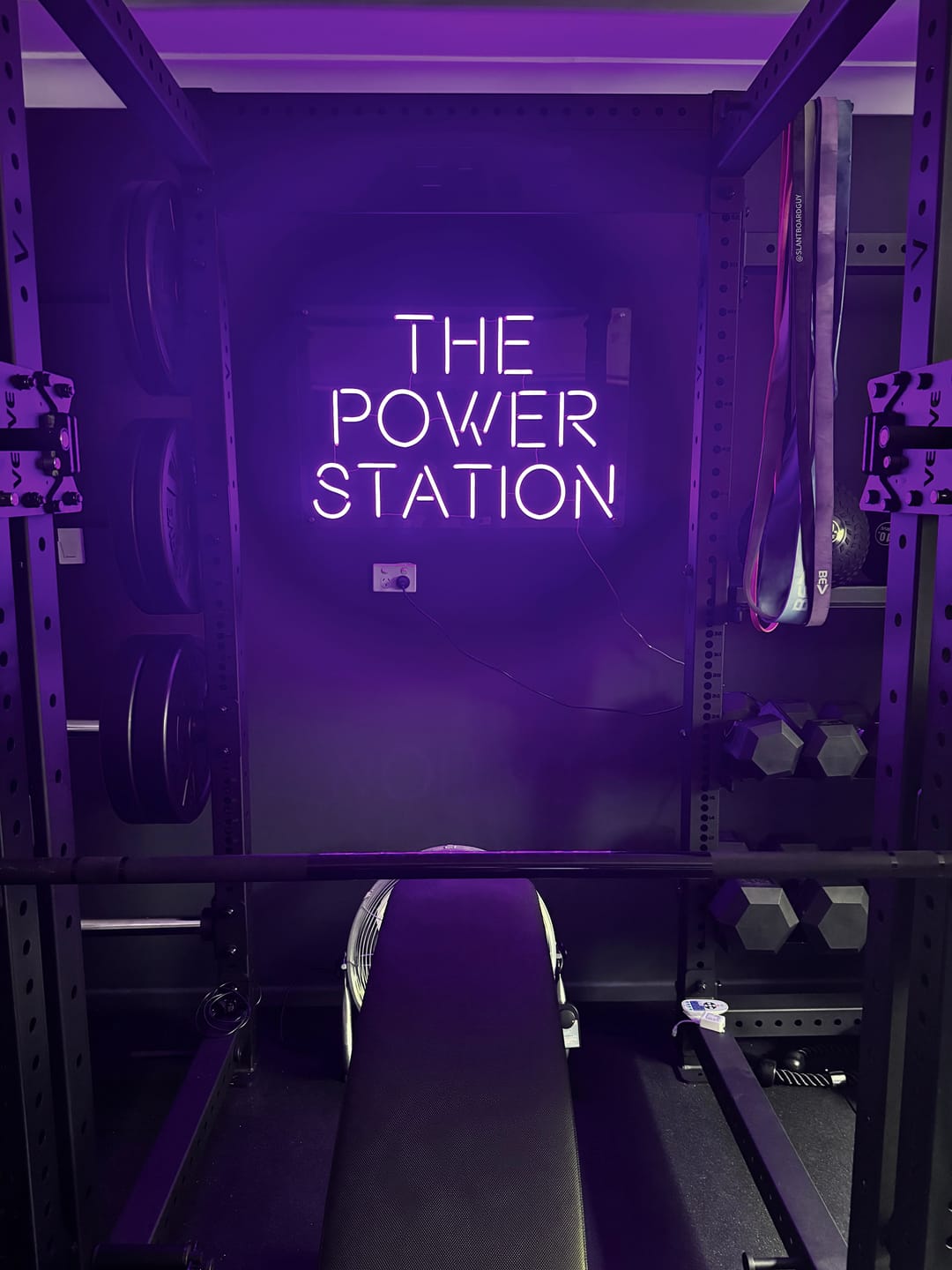 Customer photo review of Custom neon sign The Power Stati...