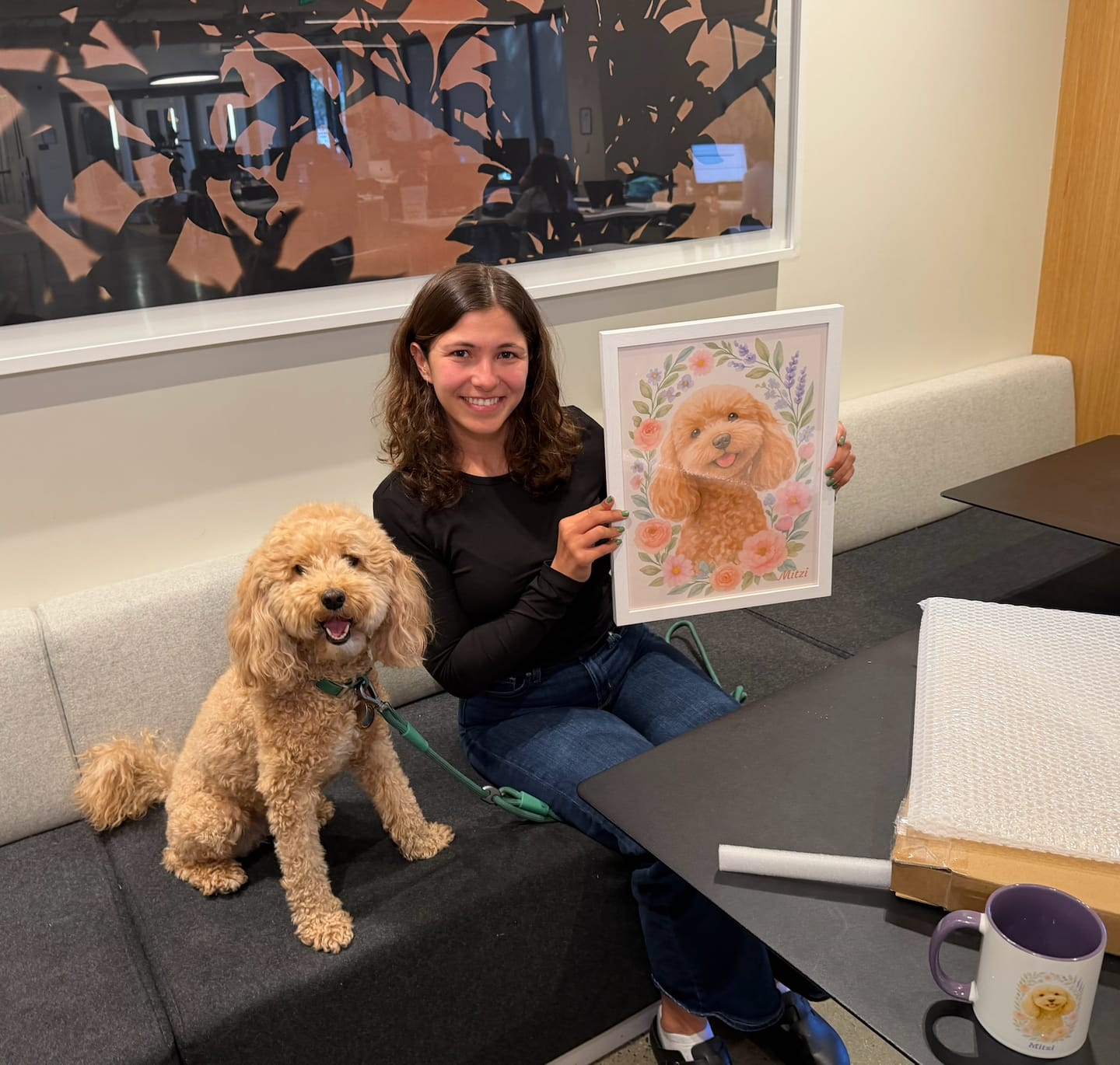 Customer photo review of Spring Floral Custom Pet Portrait