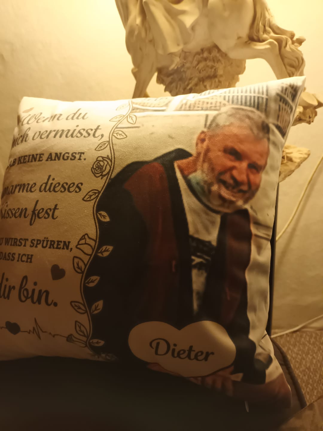 Customer photo review of Wenn du mich vermisst - Personalisiertes Kissen