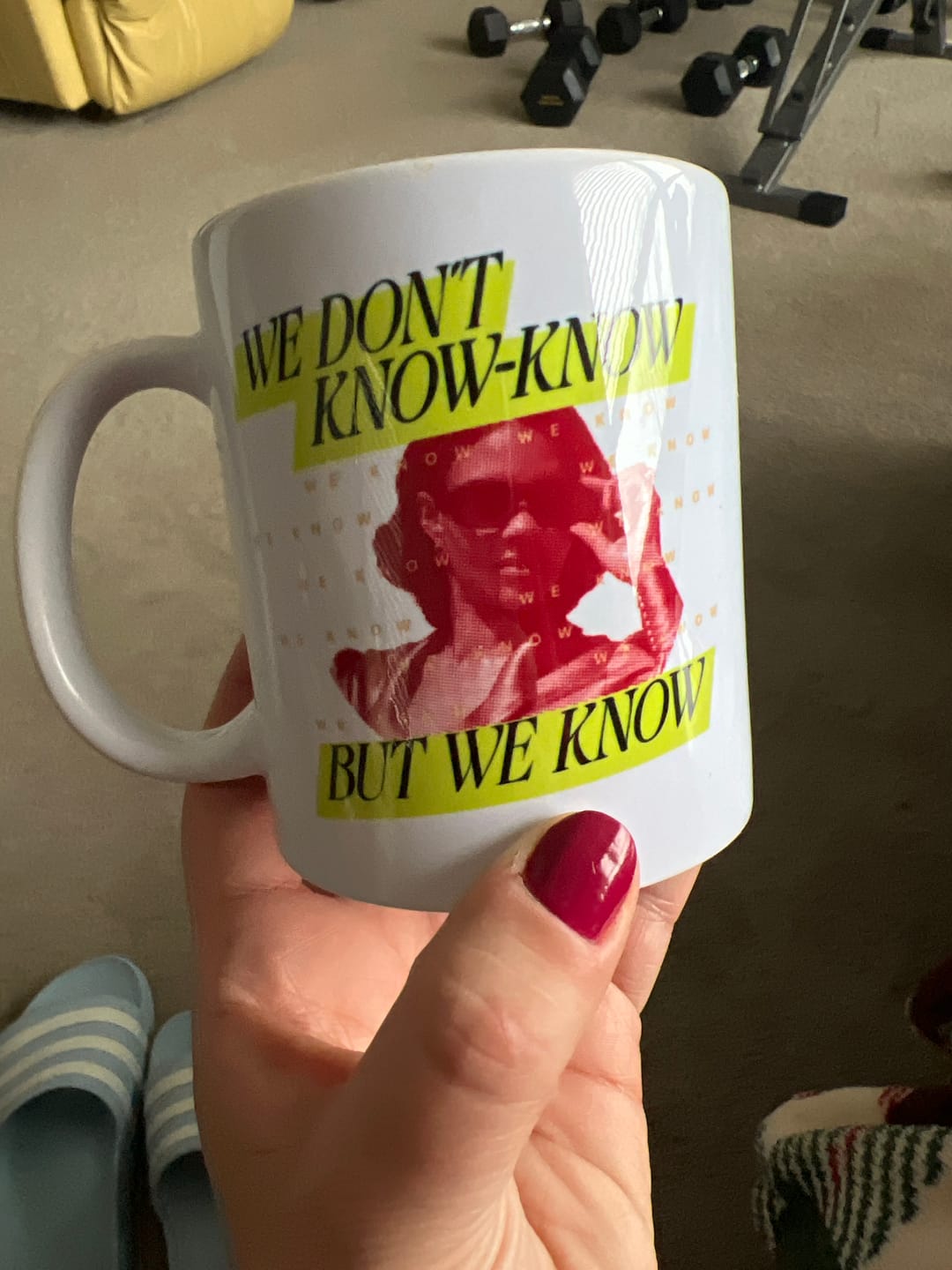 Customer photo review of We Know Neon Mug