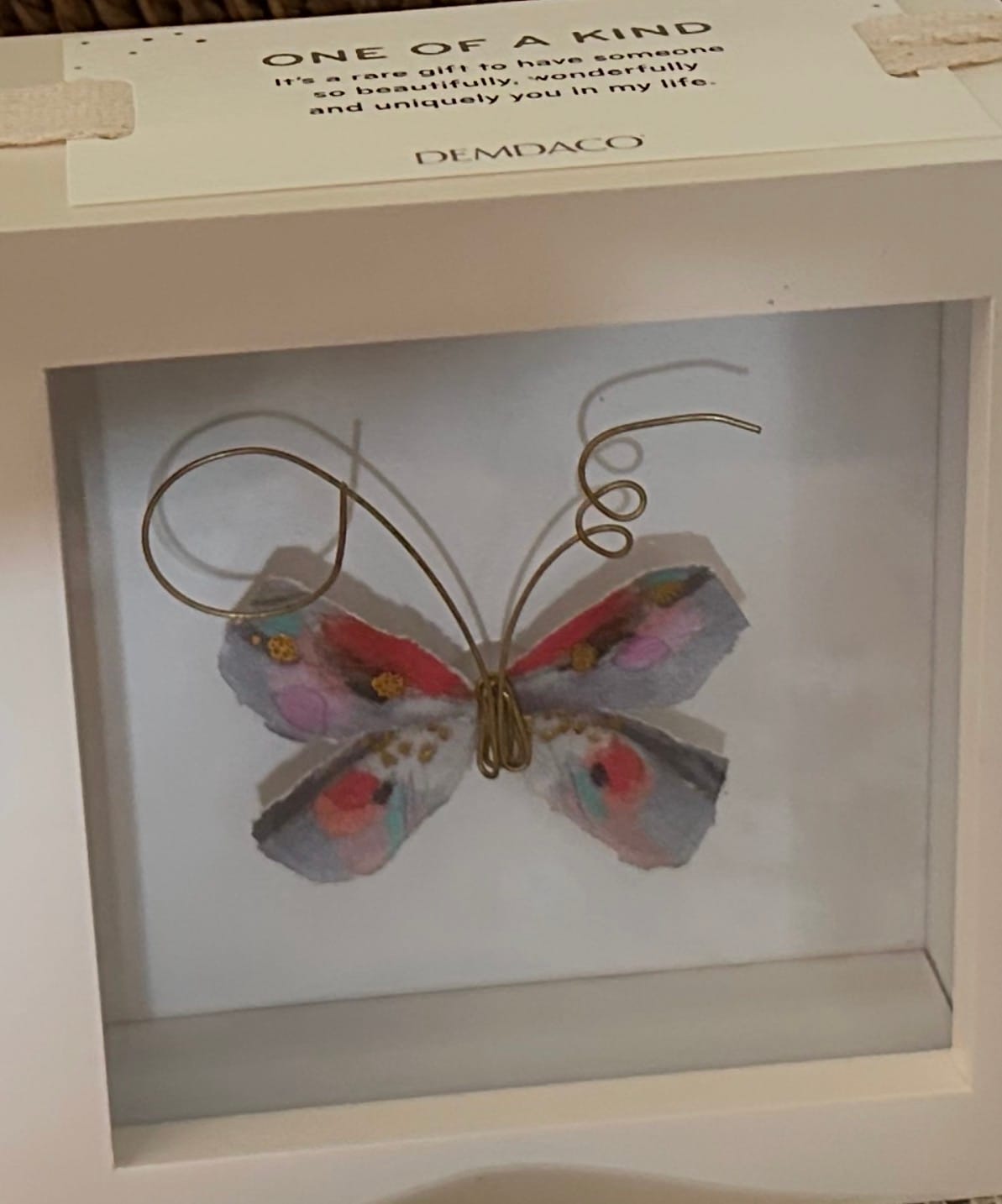 Customer photo review of One of a Kind Red & Blue Multi Butterfly Shadow Box - 4in