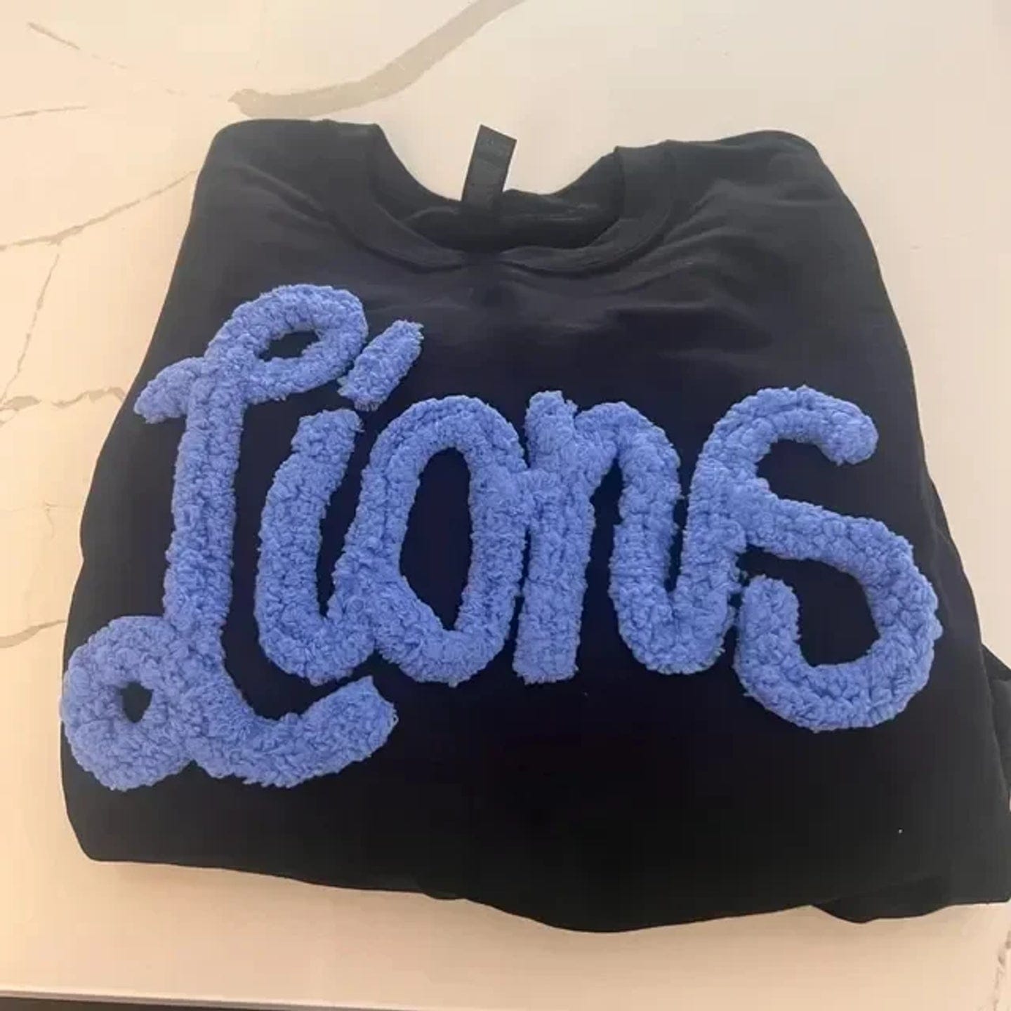 Customer photo review of Custom College Chenille Team Name Embroidered Sweatshirt