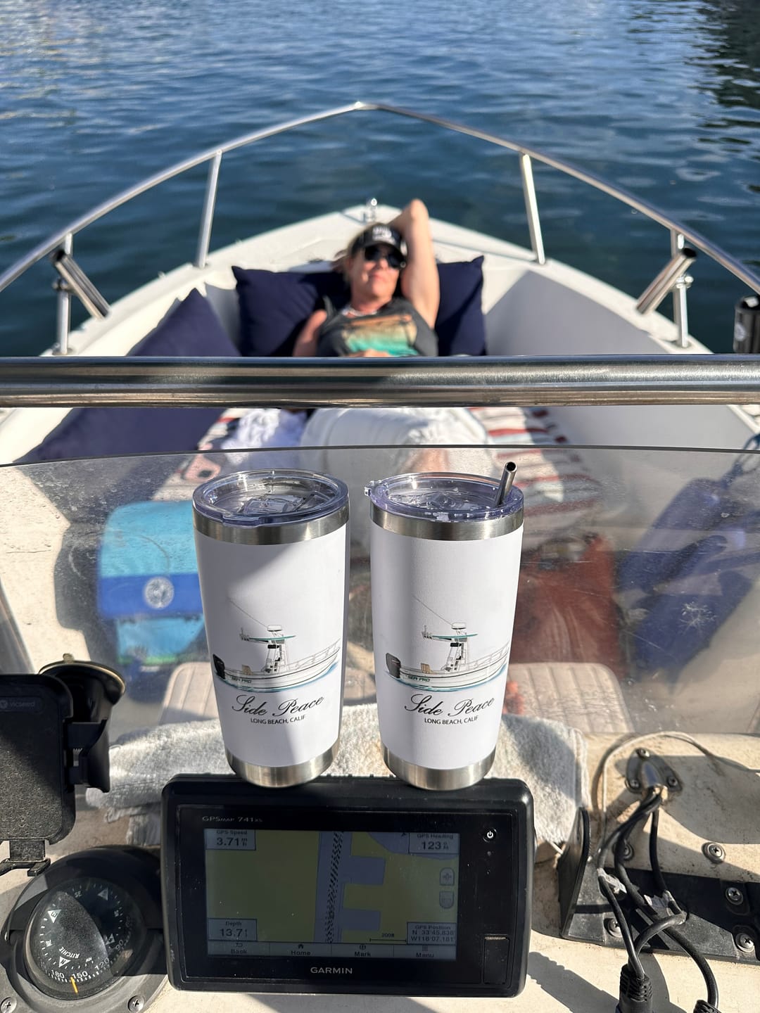 Customer photo review of Custom 20 oz. Stainless Steel Boat Tumbler