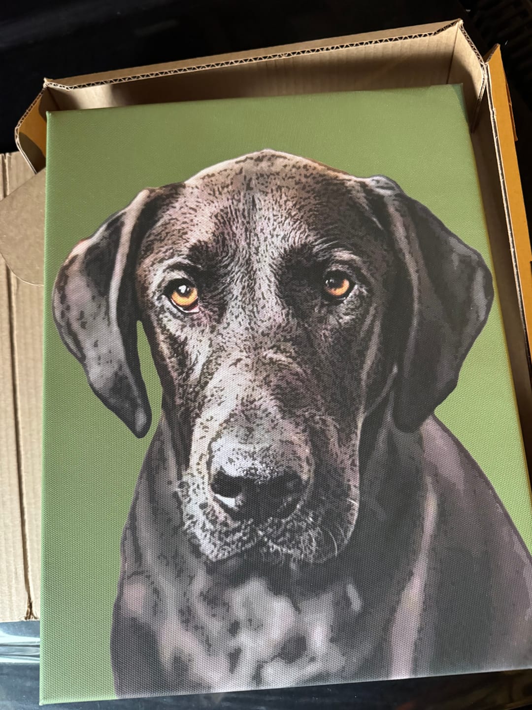 Customer photo review of Custom Pet Art Canvas Wrap