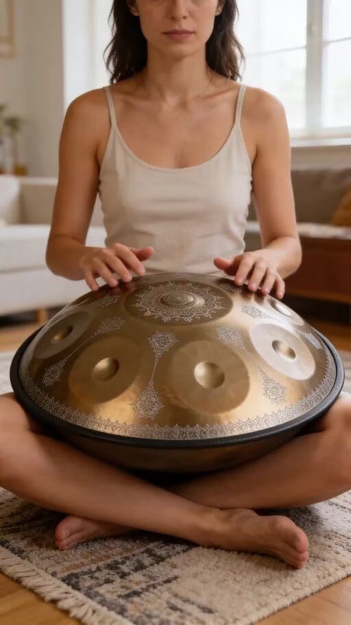Customer photo review of Cosmos Handpan - Golden Mandarins 9 Notes in D Minor - Tambourine Gift Set