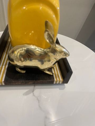 Customer photo review of Golden Rabbit Brass Idol – Auspicious Vastu Remedy for Wealth Attraction & Prosperity | Ideal for North Direction, Office Desk & Home Entrance | 13 x 4.5 x 11.5 cm | 670 g