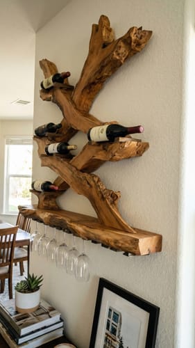 Customer photo review of Mid Century Wine Rack For Living Room Bottle Display