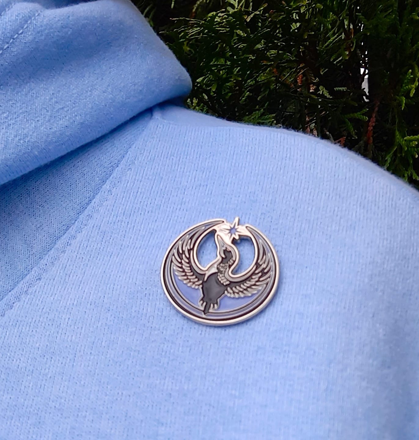 Customer photo review of Rebel Loon Enamel Pin