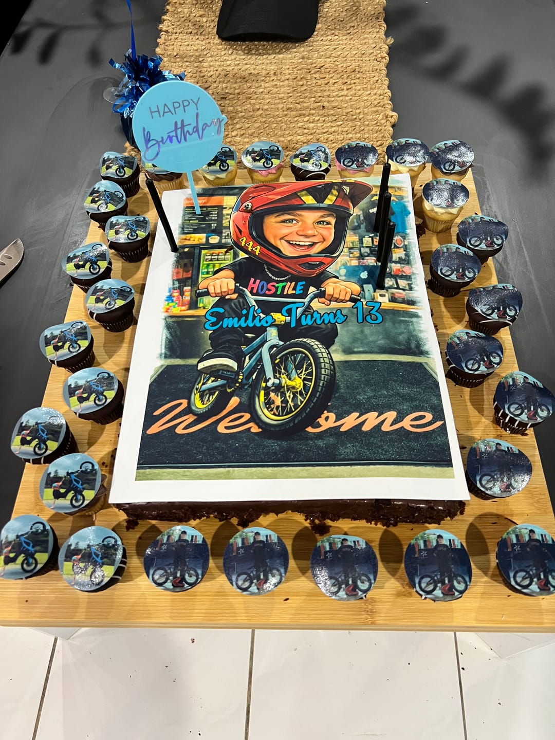 Customer photo review of 15 x 5 cm Pre-cut Standard Cupcake Custom Edible Icing Images