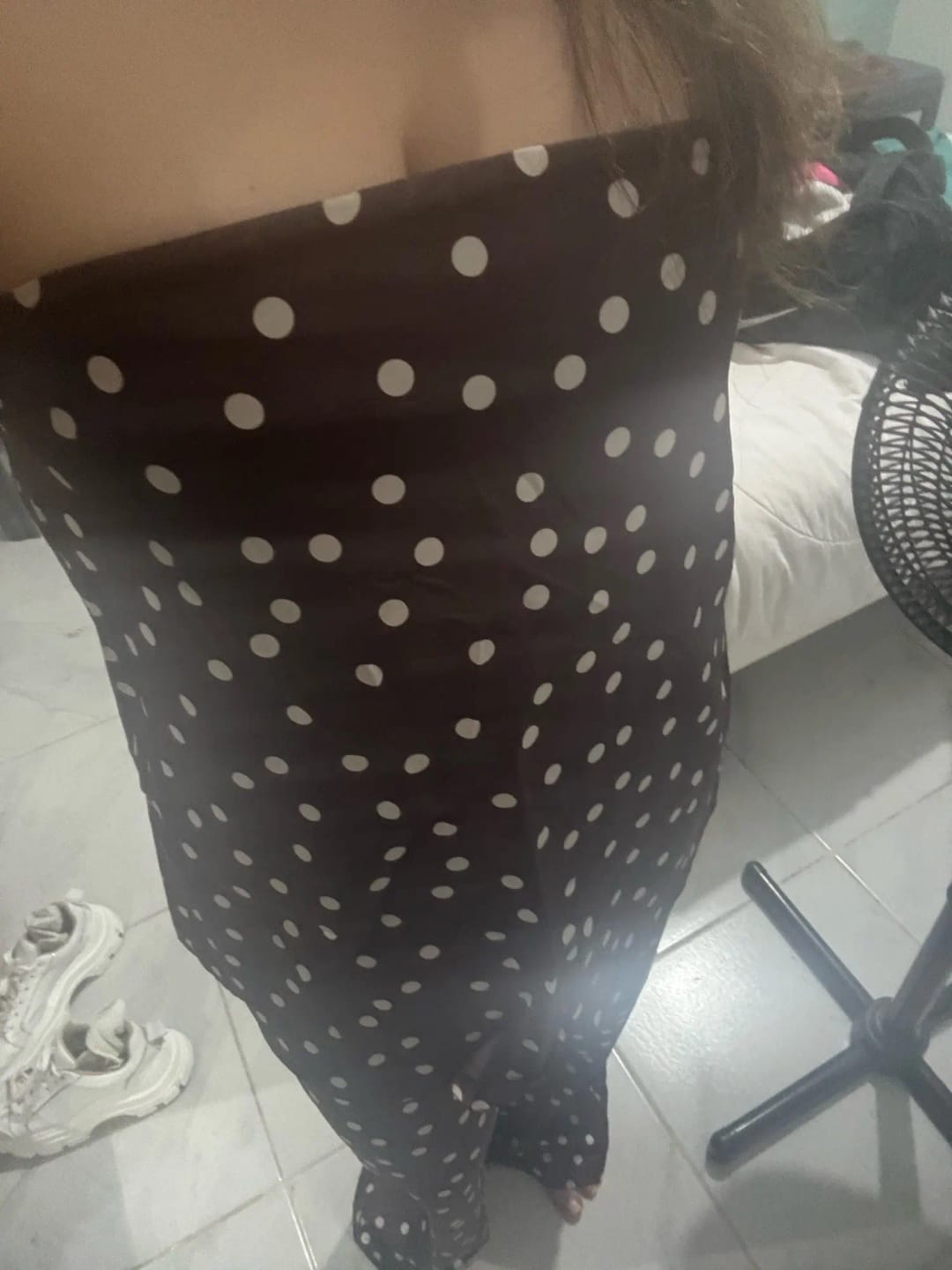 Customer photo review of Claudine Satin Bandeau Pants Suit