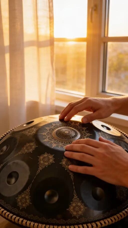 Customer photo review of Cosmos Handpan - Midnight Mandarins 10 Notes in D Minor - Tambourine Gift Set