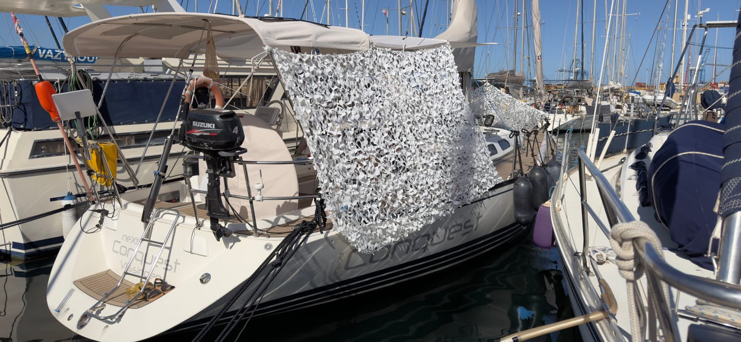 Customer photo review of Wit driehoekig camouflagenet