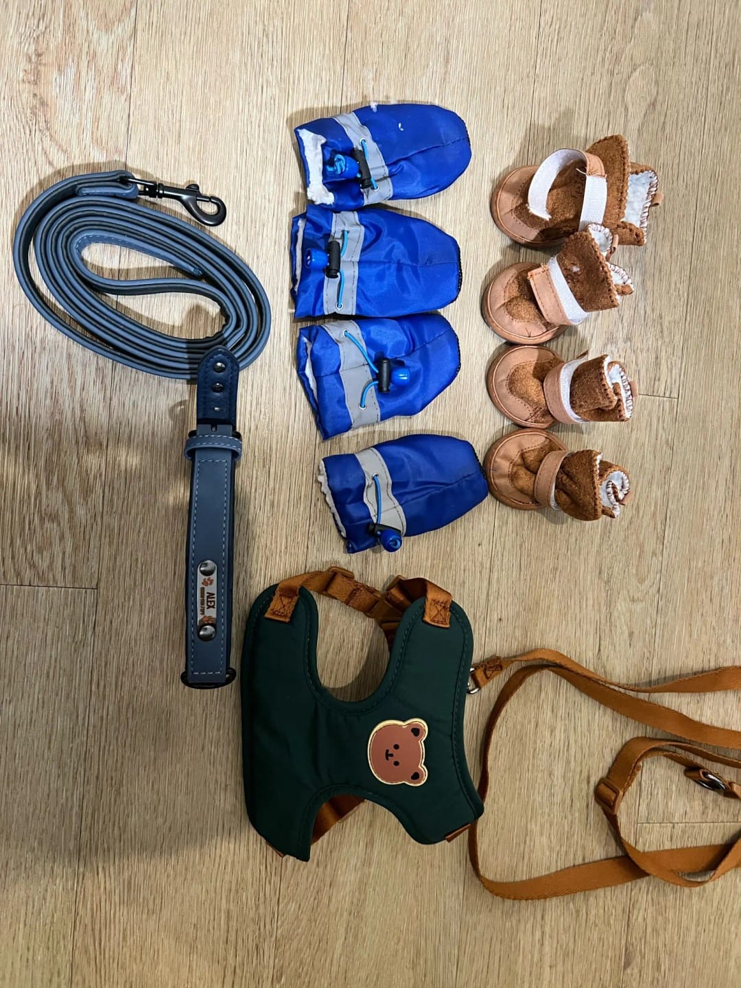 Customer photo review of Custom Leather Dog Collar Leash for Small Medium Large Dogs