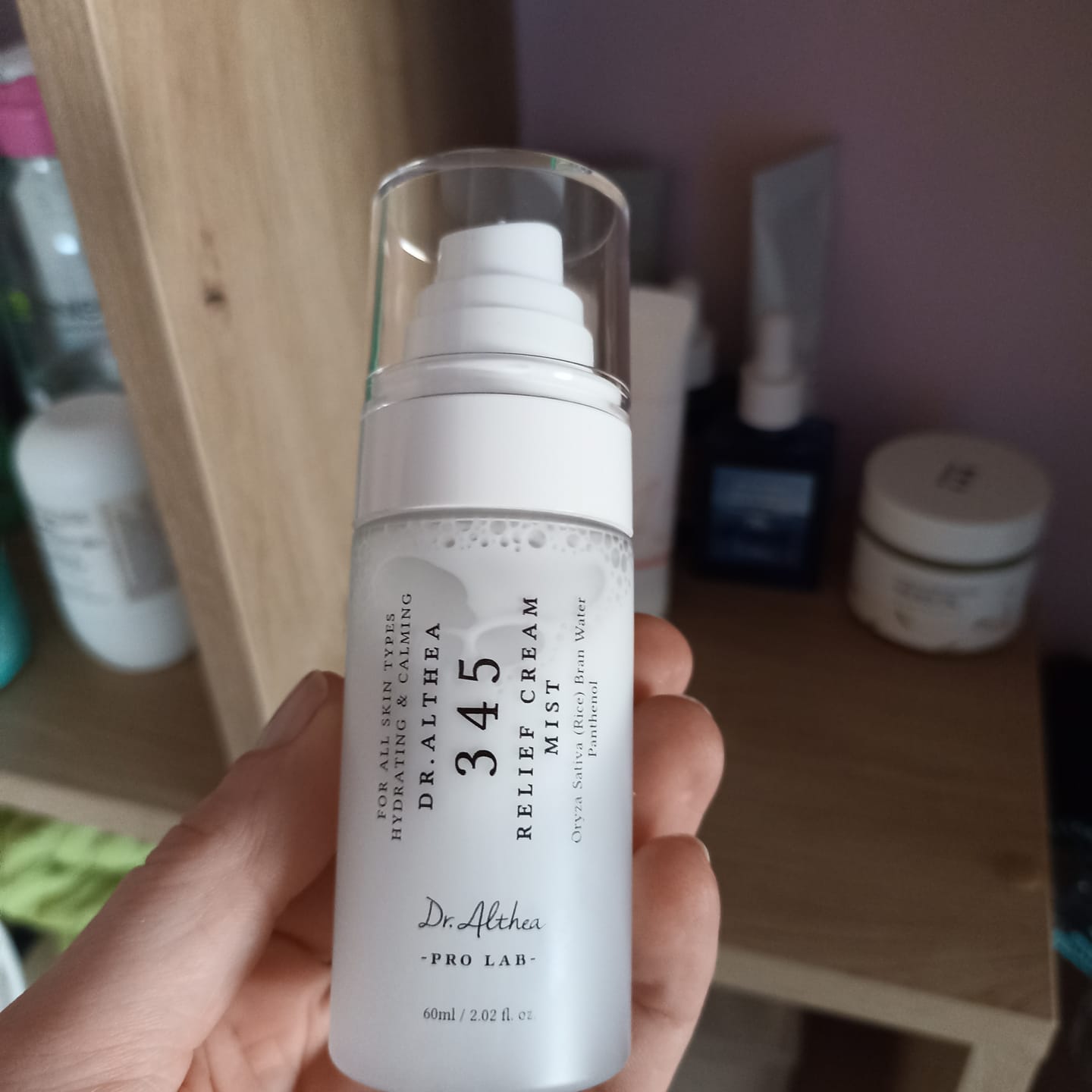 Customer photo review of Nomierinošs un atjaunojošs krēma mists Dr. Althea 345 Relief Cream Mist