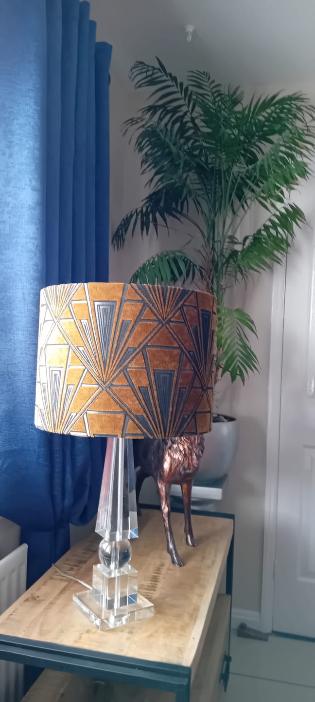 Customer photo review of Gatsby Art Deco Handmade Lampshade in Yellow