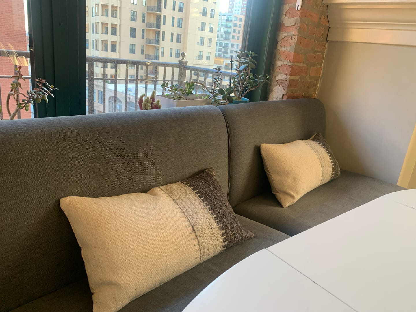 Customer photo review of Gray and White Textured Lumbar