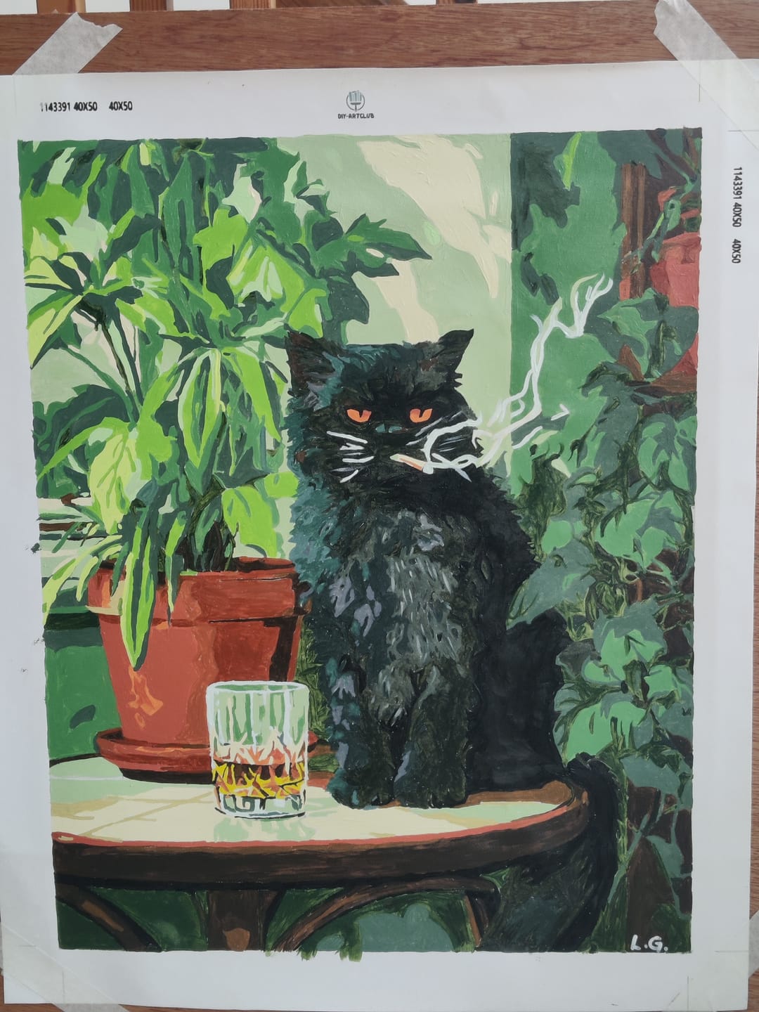 Customer photo review of Grumpy cat | Paint by Number