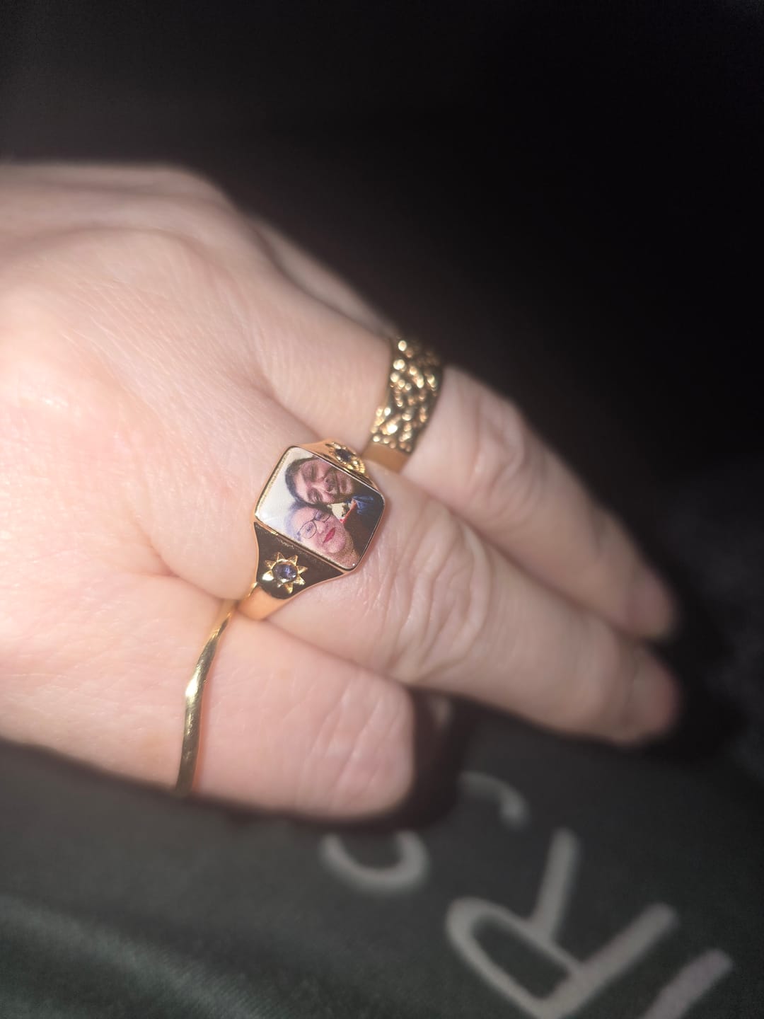 Customer photo review of Personalized Photo Birthstone Custom Ring
