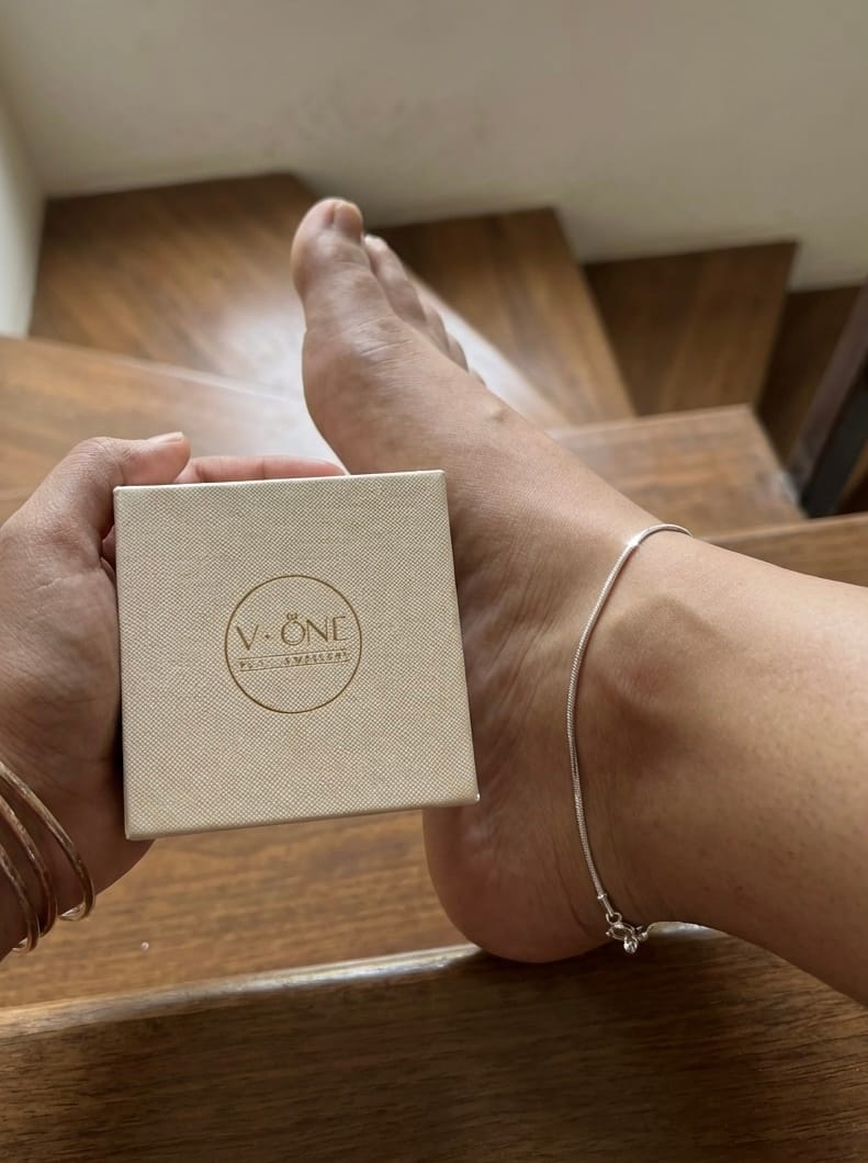 Customer photo review of Pinkaura silver payal for women