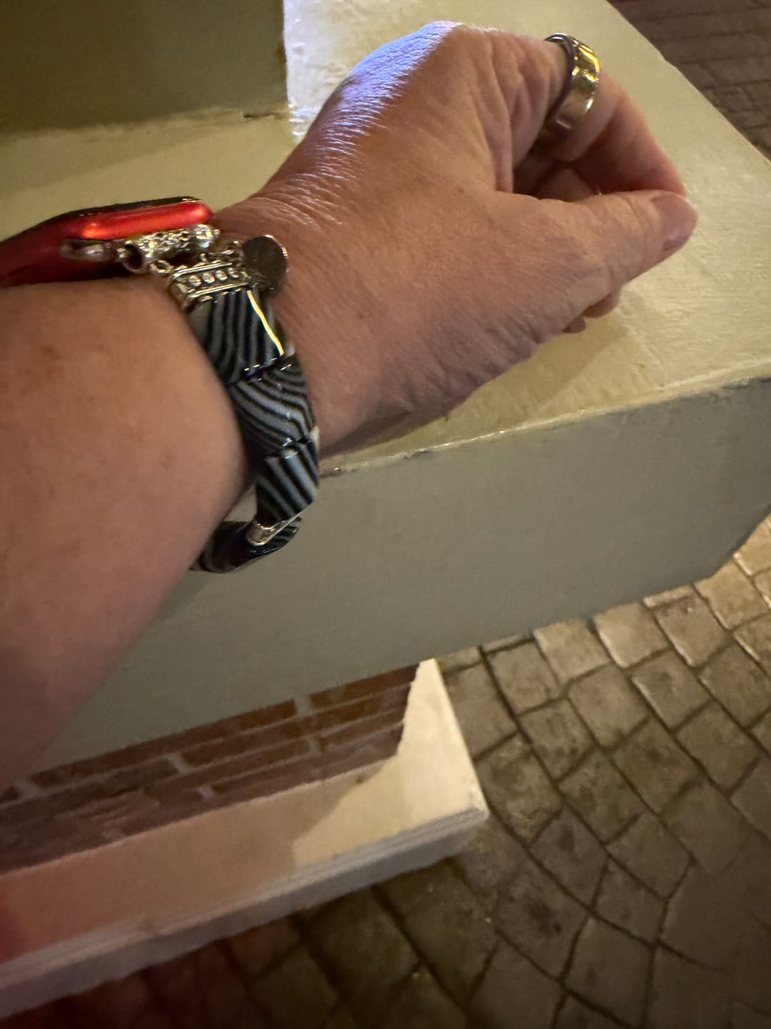 Customer photo review of Bohemian Noir Stretch Apple Watch Strap