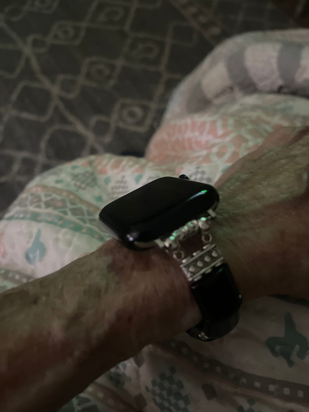 Customer photo review of Bohemian Noir Stretch Apple Watch Strap