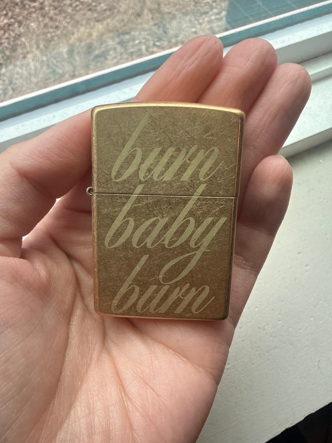 Customer photo review of "Burn Baby Burn" Zippo Lighter