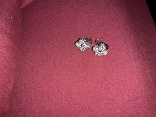 Customer photo review of LV STAR DIAMOND SILVER STUD EARRINGS